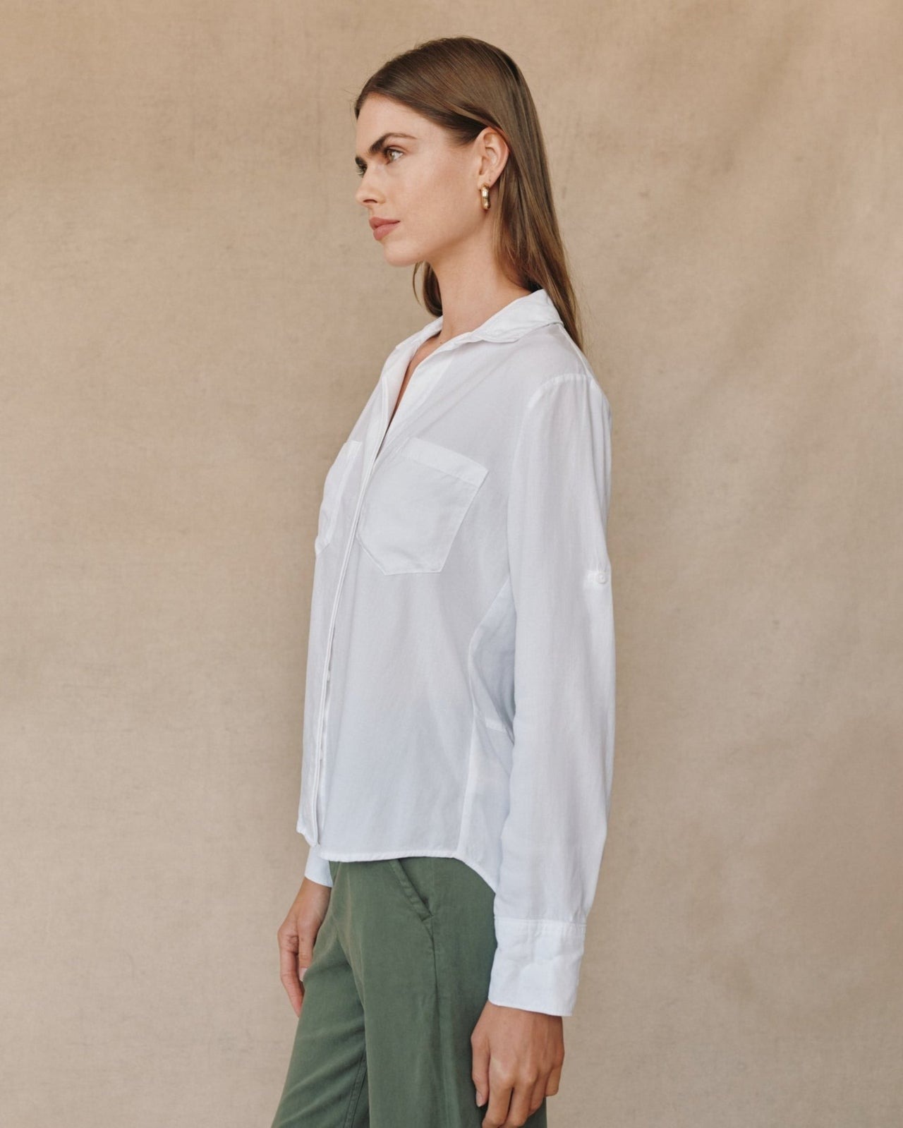 Split back Button Down Shirt White - Image 3