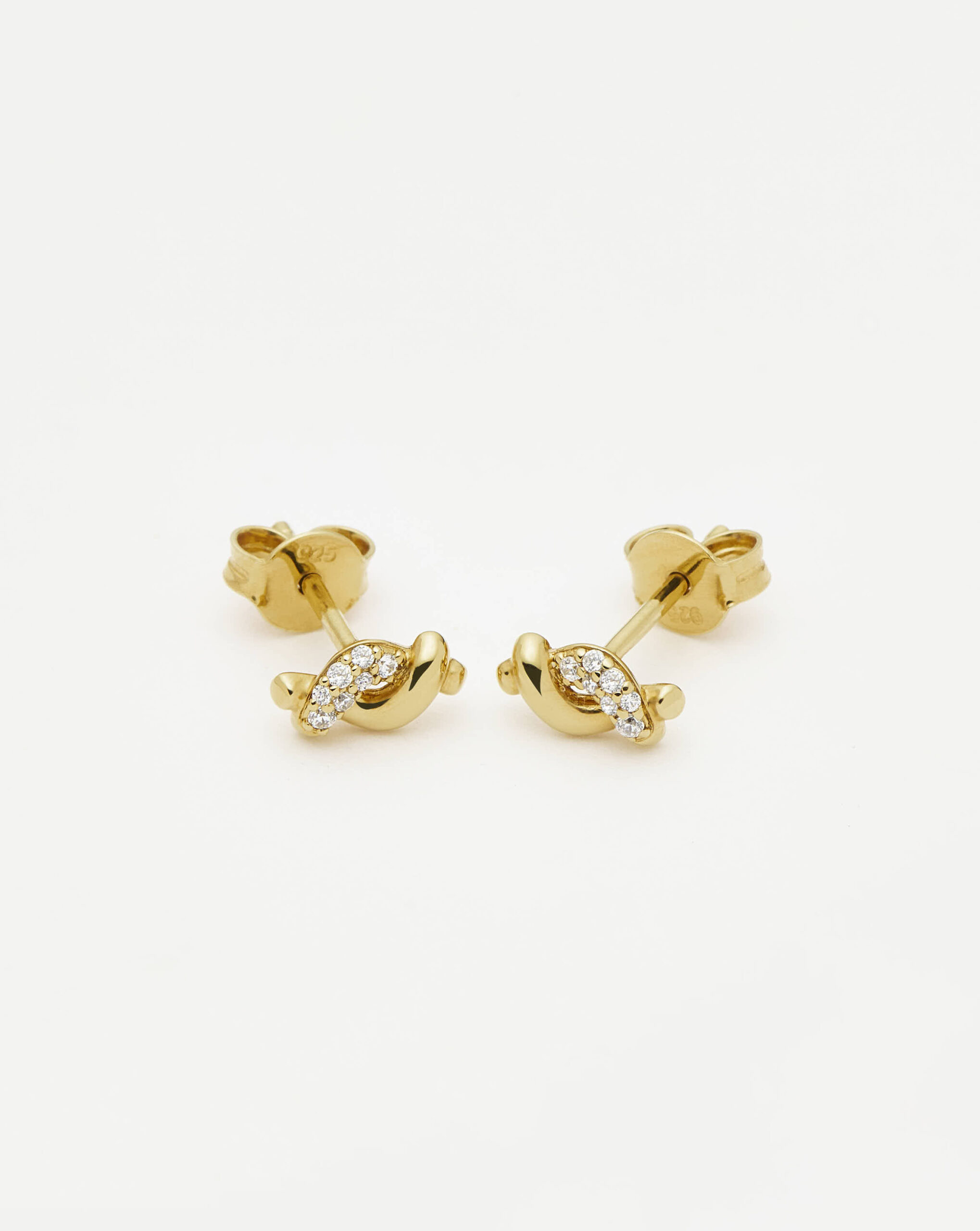 Molten Snow Stud Earrings Gold - Image 2