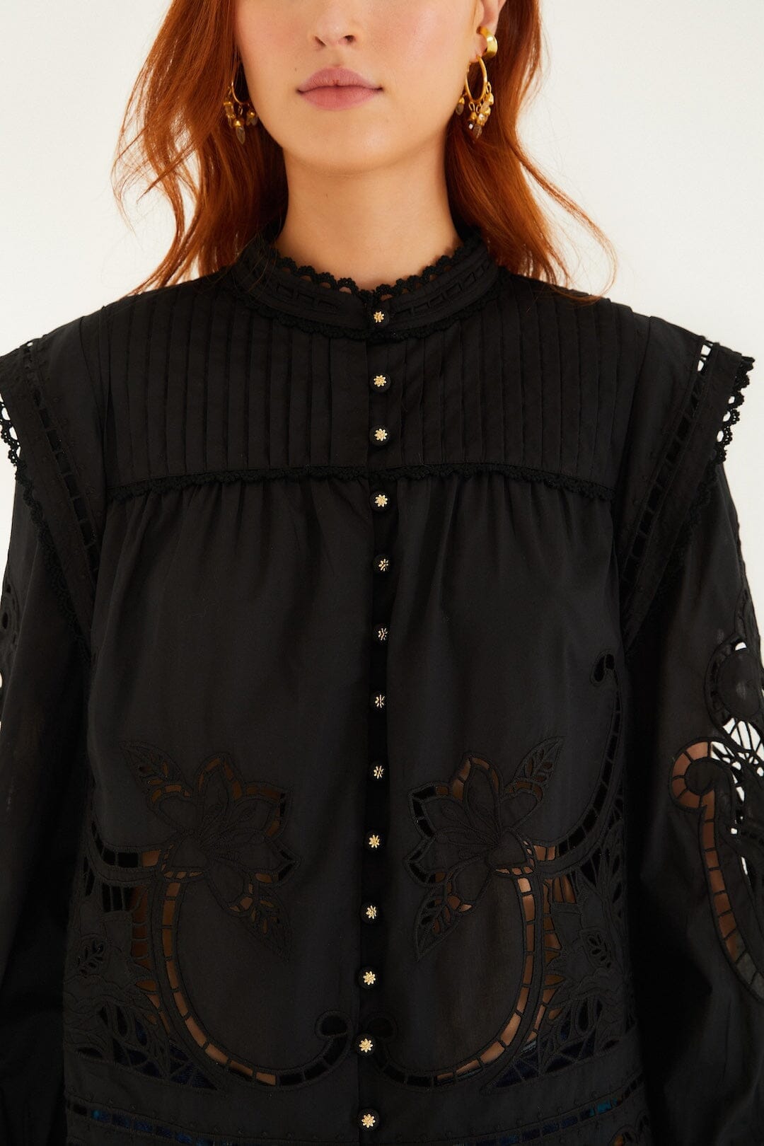 Black Richilieu Blouse Black - Image 2