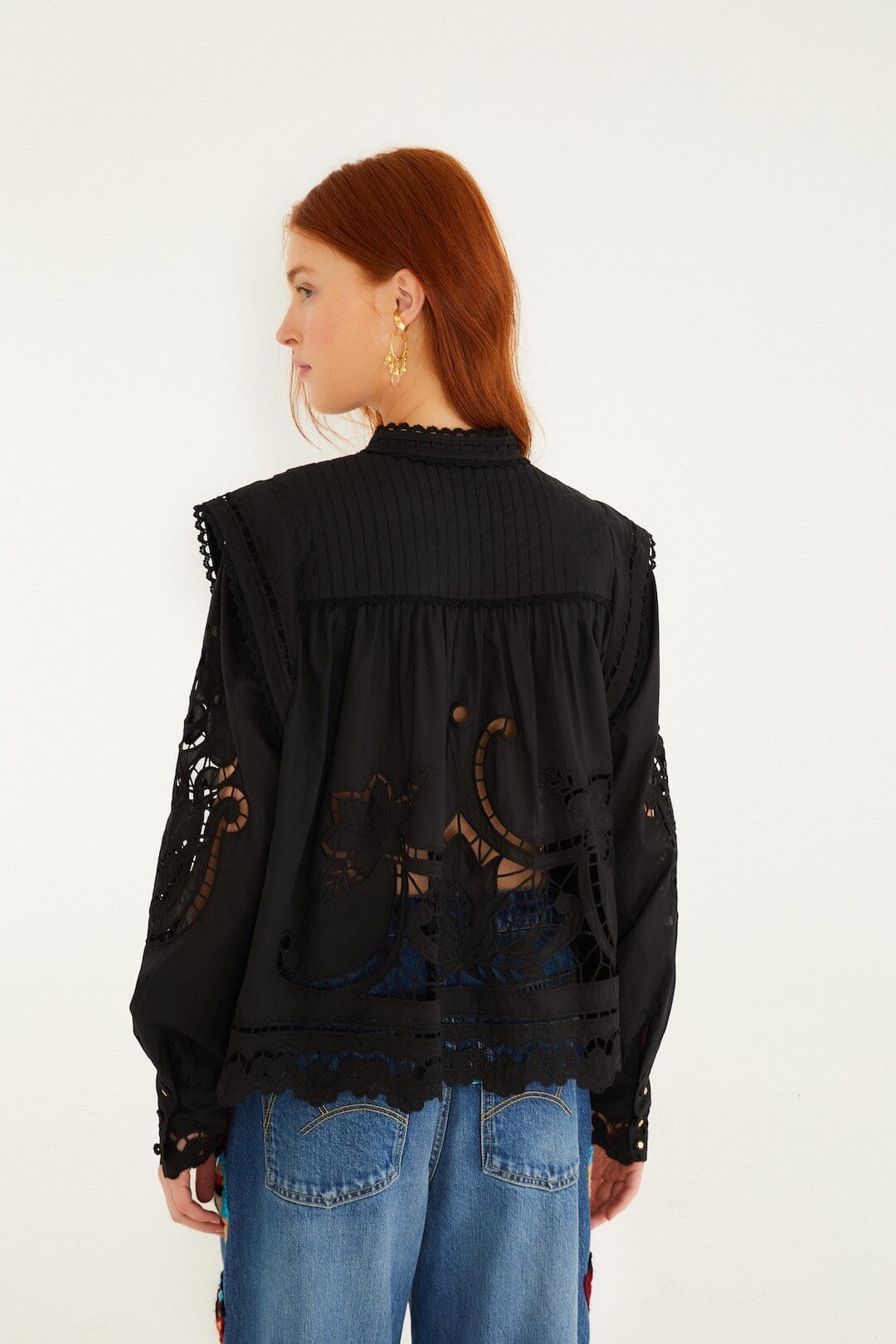Black Richilieu Blouse Black - Image 3