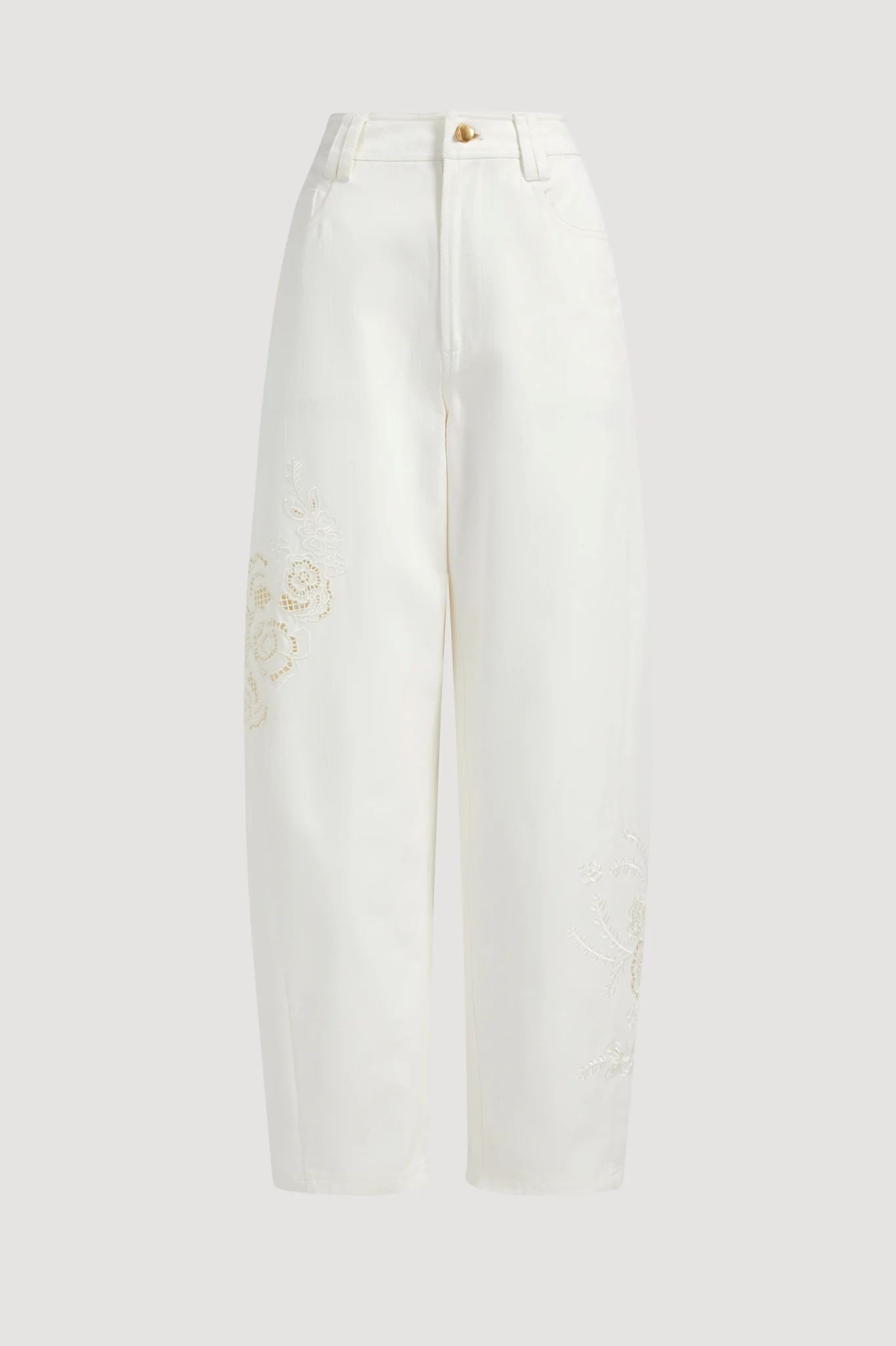 Halo Embroidered Pant Ivory - Image 5