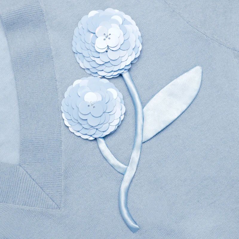 Blue Rose Wool Jumper Blue - Image 4